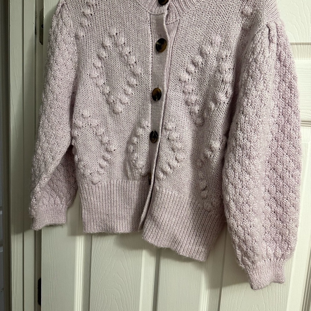 Who What Wear Light Purple Knit Cardigan